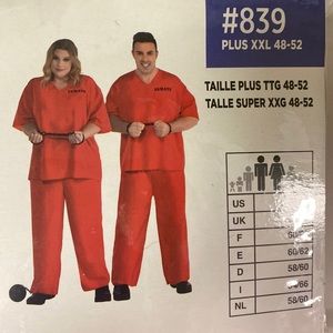 Brand new party city inmate costume 2XL mens or womens!!